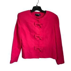 E.H. Woods Vintage 90s Hot Pink Should Pad Bow Front Closure Size 16